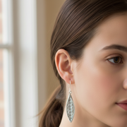 Handmade Woven 925 Sterling Silver Hook Earrings for Women's